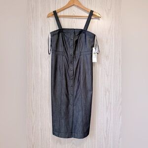 Calvin Klein Button-Front Denim Midi Dress - Size 4 - NWT $139